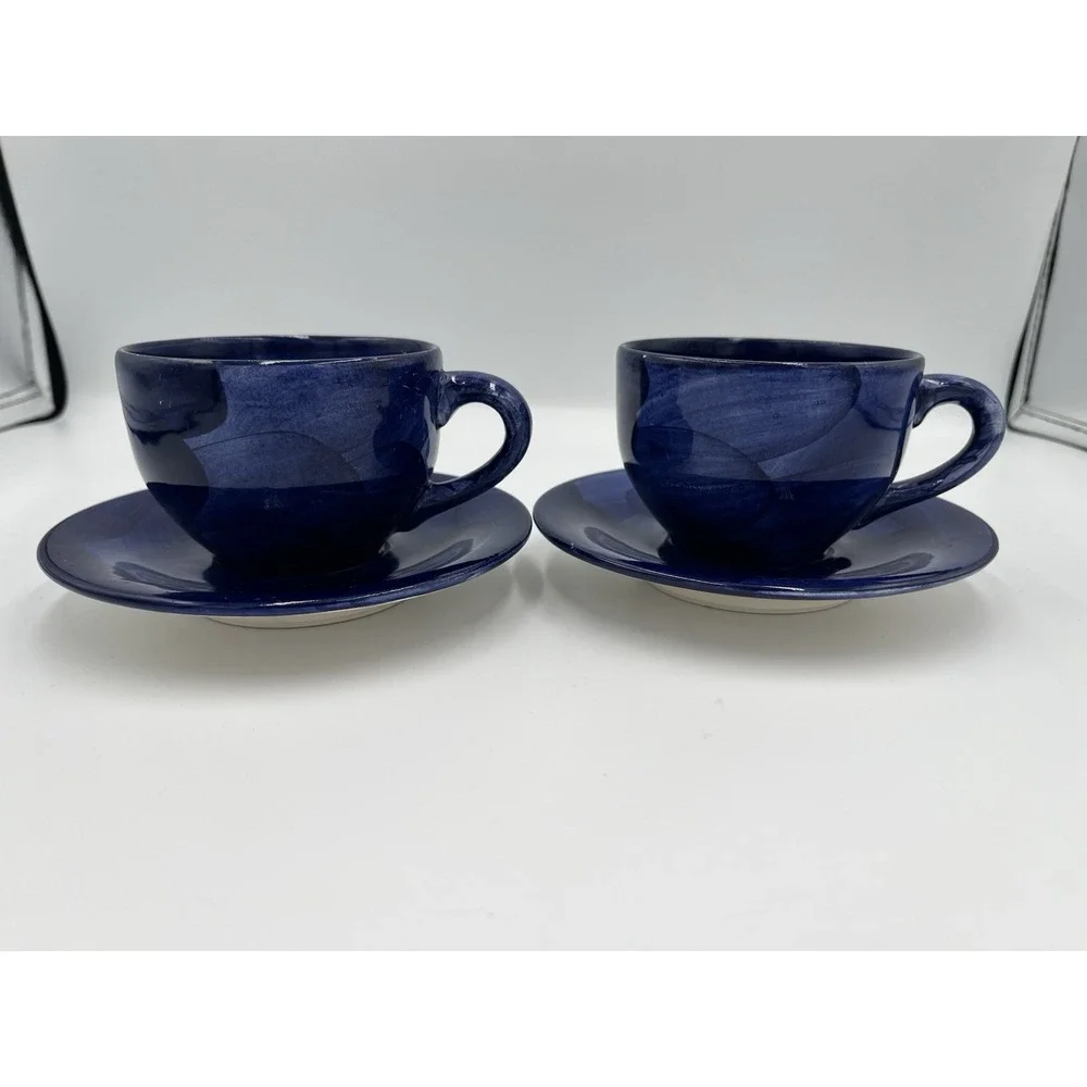 Papart Evil Eye Cup & Saucer Set Blue Nazar Mug Handpainted Ceramic